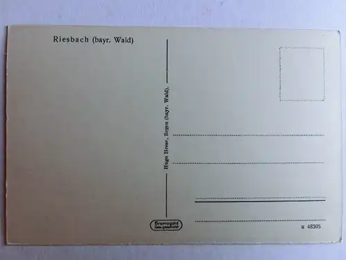 Alte AK Riesbach Bayerischer Wald Bodenmais  [aJ139]