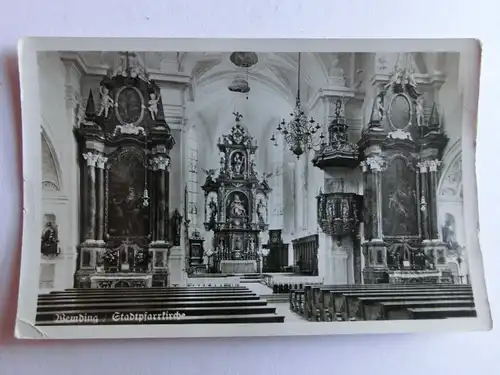 Alte AK Wemding Stadtpfarrkirche Inneres [aJ150]