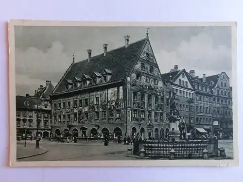 Alte AK Augsburg Weberhaus Merkurbrunnen [aJ156]