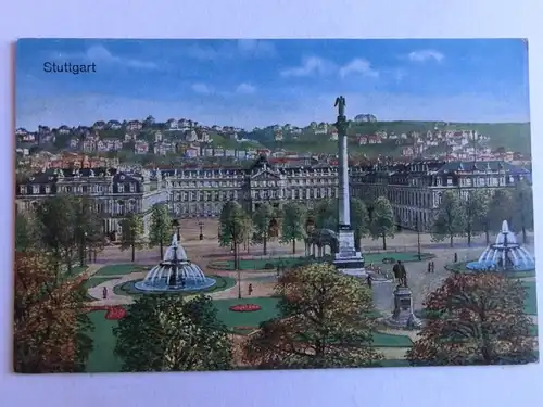 Alte AK Stuttgart Schlossplatz um 1925 [aJ197]