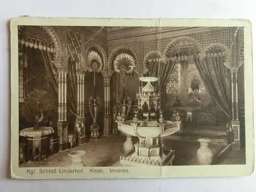 Alte AK Schloß Linderhof Kiosk Inneres [aJ218]