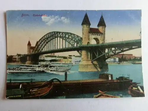 Alte AK Bonn Rheinbrücke 1920 Schiffe Schifffahrt [aJ235]