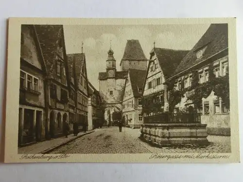 Alte AK Rothenburg Tauber Rödergasse Markusturm [aJ250]