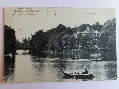 Alte AK Dresden Carola See Carola Schlößchen 1909 [aK77]