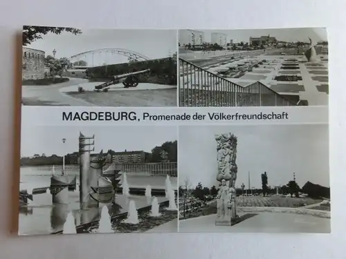 Alte AK Magdeburg Promenade der Völkerfreundschaft [aK958]