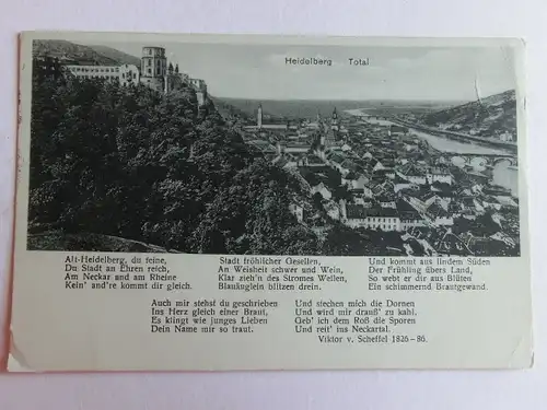 Alte AK Heidelberg Alt Heidelberg du feine Gedicht Victor v. Scheffel [aK135]