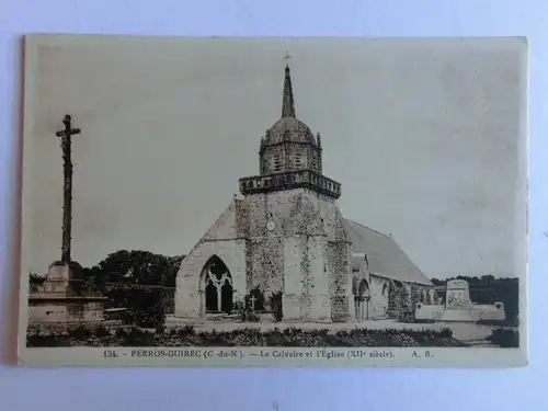 Alte AK Perros Guirec Le Calvaire et l’Eglise [aM72]