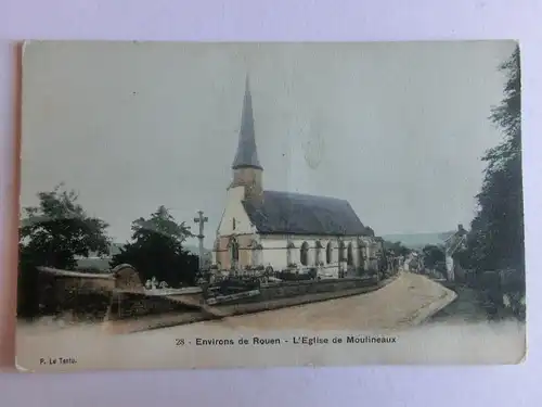 Alte AK Environs de Rouen L’Eglise de Moulineaux [aM92]