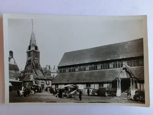 Alte AK Honfleur Le Marche place de l’Eglise St. Catherine [aM116]