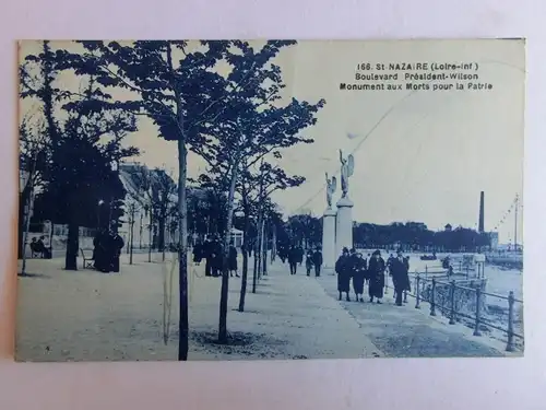 Alte AK St. Nazaire Boulevard President Wilson Kriegerdenkmal [aM147]