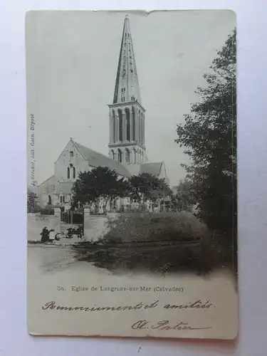 Alte AK Langrune - sur Mer Calvados Eglise [aM202]