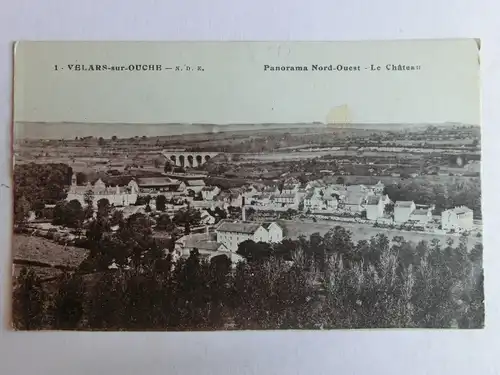 Alte AK Velars sur Ouche Panorama Nord Quest Le Chateau [aM234]