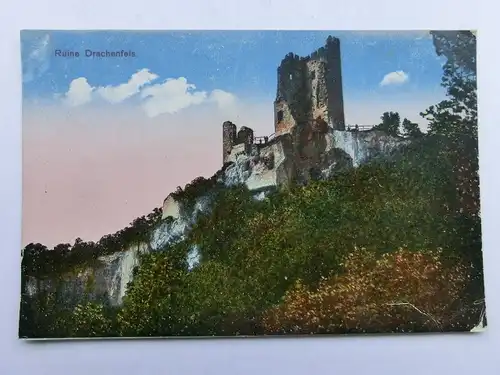 Alte AK Ruine Drachenfels um 1920 [aS830]