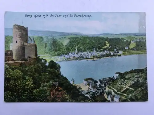 Alte AK Burg Katz m. St. Goar u. St. Goarshausen [aS837]