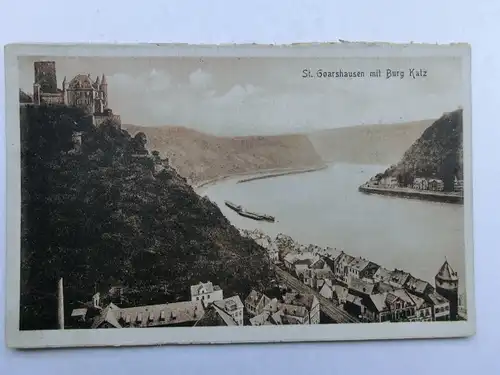 Alte AK St. Goarshausen m. Burg Katz [aS839]