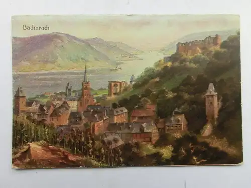 Alte AK Gemäldekarte Bacharach [aS872]