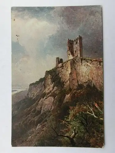 Alte AK Gemäldekarte Der Drachenfels [aS879]