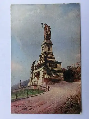 Alte AK Gemäldekarte Rüdesheim Niederwalddenkmal [aS896]