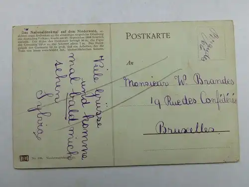 Alte AK Gemäldekarte Rüdesheim Niederwalddenkmal [aS896]