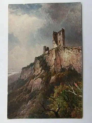 Alte AK Gemäldekarte Der Drachenfels [aS900]