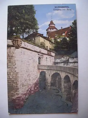 Alte AK Nürnberg Eingang zur Burg 1920 [P382]