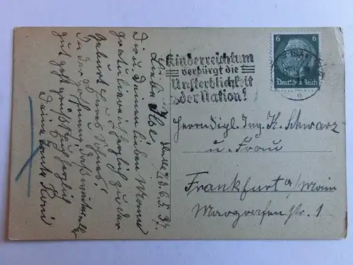 Alte AK Halle Saale Moritzburg 1937 Stempel „Kinderreichtum … [aK217]