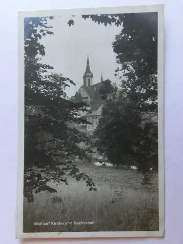 Alte AK Neustadt Schwarzwald Kirche Bezirksamt 1924 [aK232]