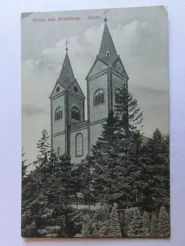 Alte AK Koblenz Arenberg Kirche Ehrenbreitstein 1912 [aK248]