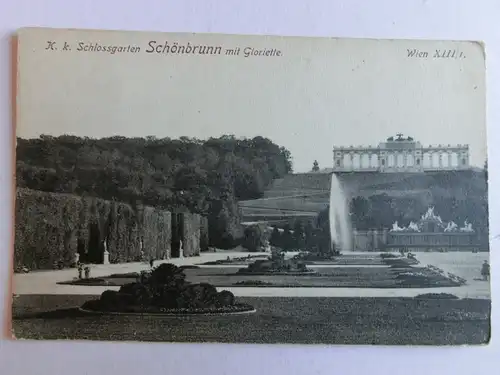 Alte AK Wien Schlossgarten Schönbrunn m. Gloriette um 1910 [aK267]