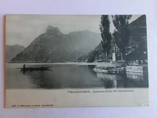 Alte AK Traunkirchen Johannes Ecke m. Sonnenstein um 1900 [aK269]