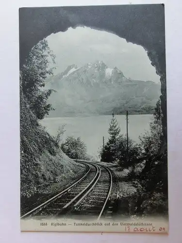 Alte AK Rigi Rigibahn Tunneldurchblick um 1910 [aK298]