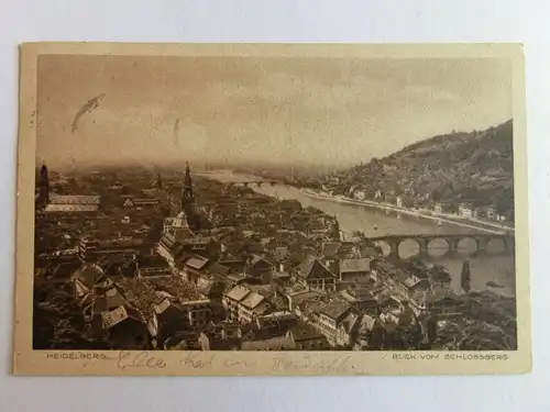 Alte AK Heidelberg Blick vom Schloßberg 1930 [aK314]