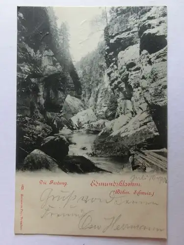 Alte AK Edmundsklamm Sächsische Schweiz 1901 Hrensko [aK333]