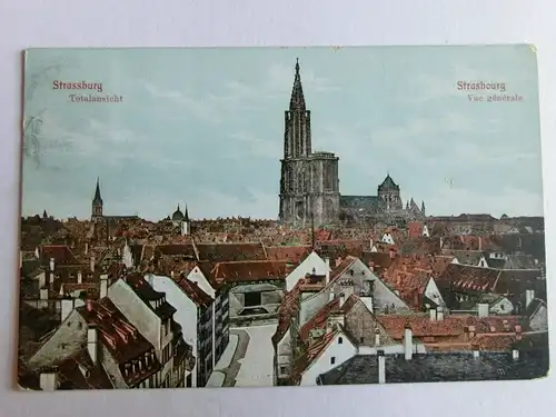 Alte AK Strassburg Totalansicht 1908 [aK336]