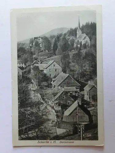 Alte AK Schierke im Harz Dorfstrasse 1928 [aK351]