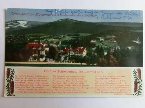 Alte AK Schreiberhau Mariental Schneegrubenbaude 1924 [aK370]