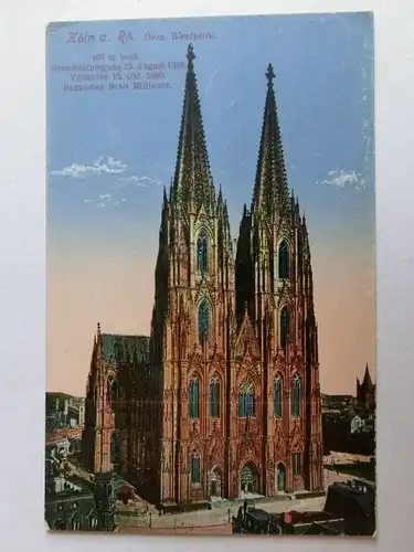 Alte AK Köln Dom Westseite 1916 [aK371]