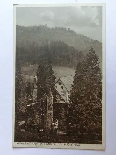 Alte AK Allerheiligen Klosterruine & Kurhaus 1927 [aK377]