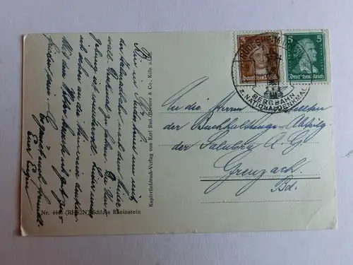 Alte AK Schloß Rheinstein Rüdesheim [aK385]