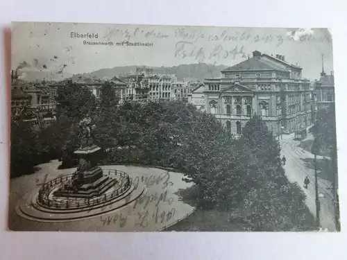 Alte AK Elberfeld Brausenwerth m. Stadttheater Theater 1910 [aK398]