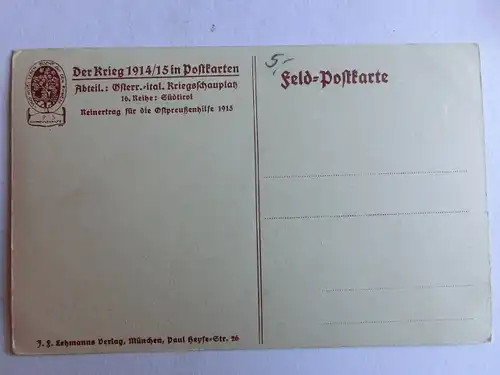 Alte AK Burg Persen Suganer Tal Der Krieg 1914/15 in Postkarten [aK405]