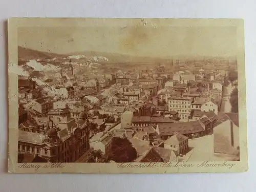 Alte AK Aussig Elbe (fleckig, m. Löchlein) 1925 [aK427]