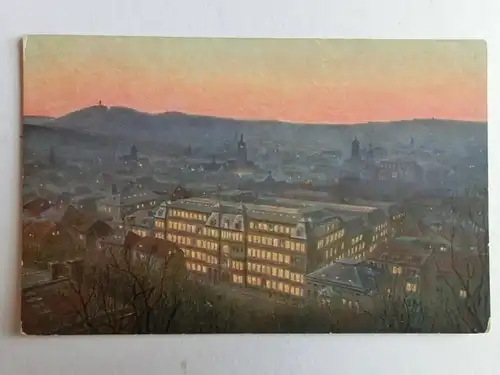 Alte AK Stuttgart Abendstimmung Versicherungsgebäude um 1925 [aK453]