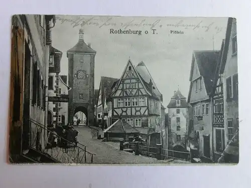 Alte AK  Rothenburg Tauber Plönlein 1912 [aK472]