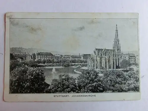Alte AK Stuttgart Johanneskirche um 1910 (fleckig) [aK479]