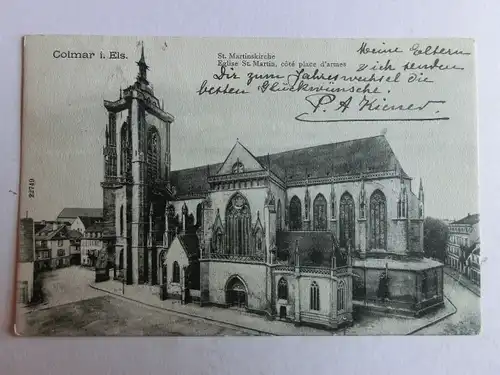 Alte AK Colmar Elsass St. Martinskirche 1906 [aK492]
