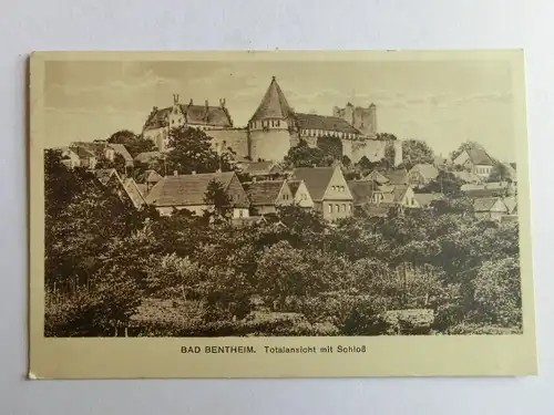 Alte AK Bad Bentheim Totalansicht mit Schloß um 1930 [aK584]