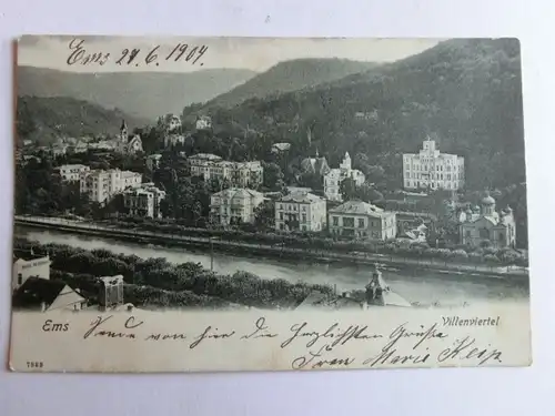 Alte AK Bad Ems Villenviertel 1904 [aK594]