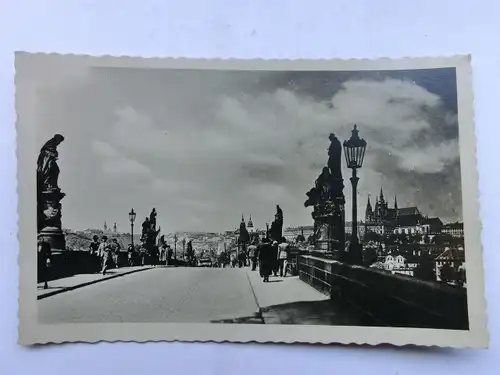 Alte AK Prag auf der Karlsbrücke [aS923]