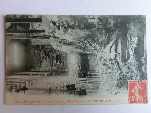 Alte AK Environs de Rouen Saint Adrien Interieur de la Chapelle [aM365]